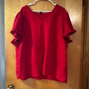 Red blouse; 4XL, fits like 2XL